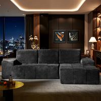 Stardust Grey Shimmer Plush Right Chaise