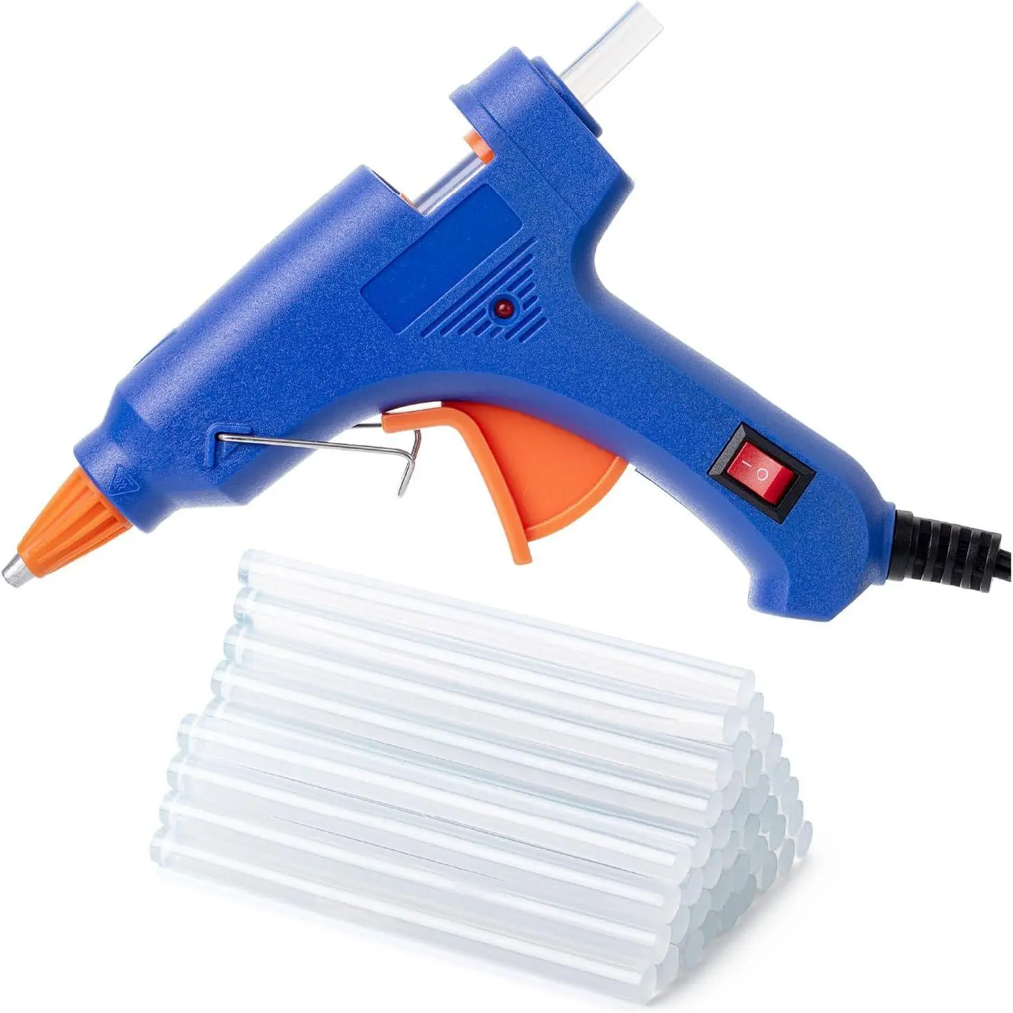 Portable Heavy-Duty Mini Hot Glue Gun Kit, Heats Up Rapidly, with 40 Pcs Glue Sticks & Multi-Color Adhesives for Tools & Hardware Use