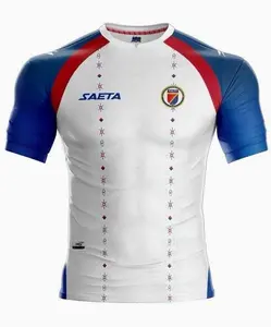 Saeta Haiti Soccer  Fans Jersey White / Blue Men's National Team Q4Z
