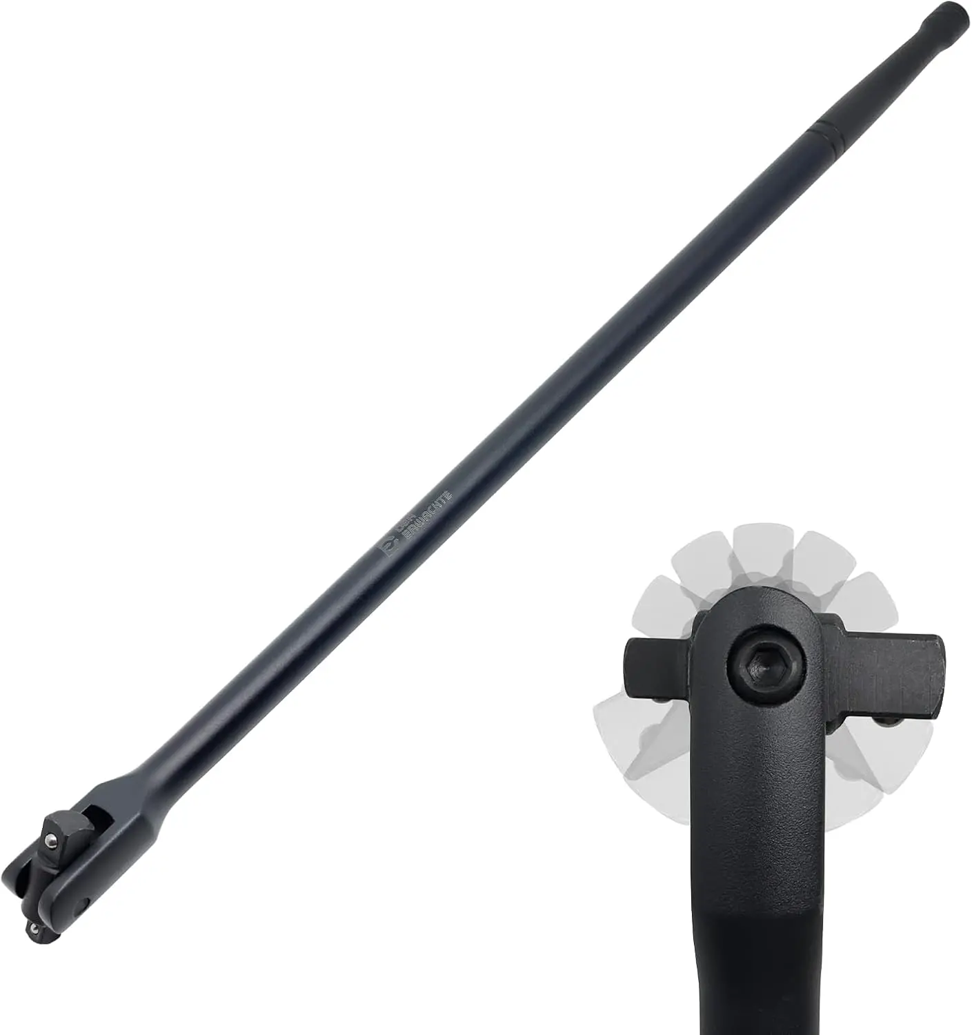 Dual Drive Breaker Bar, 3/8" & 1/2" Drive, Heavy Duty Breaker Bars, 24-inch Length with 360 Rotatable , Spring-loaded Detent Ball, Chrome Vanadium Steel Made With Black Pow Coating