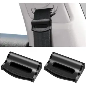 2PCS Car Seatbelt Adjuster, Universal Auto Seat Belt Clips for Adults/Kids, Comfort Car Shoulder Neck Protector Strap Positioner, Seatbelt Locator Retainer Locking Clips for Car, SUV (Black)