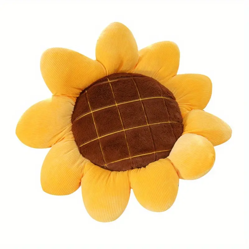 Sunflower Sofa Cushion, Cute Bed Head Decor, Living Room Car Seat Pad, Dorm Window Decoration, Trendy Sunflower Design, 1 Piece