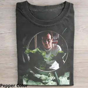 Vintage Graphic Short-Sleeve T-Shirt - Breaking Bad Walter White Money-Washing Iconic Scene, Jesse Pinkman Crew Neck Casual Streetwear Black Top, Shortsleeve