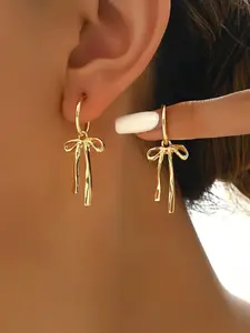 Elegant Bow Design Earrings for Women, Statement Earrings, Fashionable Daily & Party Jewelry, Valentine's Day Gift, Casual Style, All Seasons, Versatile Earrings