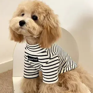 Fashion Pet Warm Clothes Striped High Neck Sweater for Small Dogs, Puppy, Autumn Winter Dog Apparel for Maltese Bichon Yorkie Teddy Schnauzer, Husky Clothes