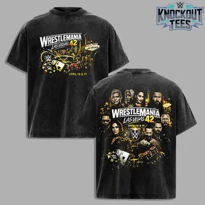 WrestleMania Las Vegas 42 Premium Vintage Tee, WrestleMania 42 Acid Washed Shirt, Las Vegas Event Shirt, Championship Night Shirt, WrestleMania Fans Shirt, Retro WWE Wrestling Graphic Tee for Fans, Gift for WWE Fans, Gift for Boyfriends