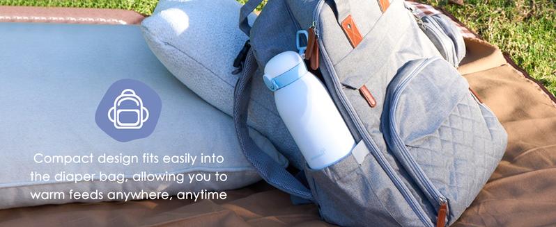 Portable Bottle Warmer - Cordless Travel Milk Warmer for Breastmilk/Formula with Precise Temperature Control and Memory Function