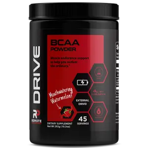 DRIVE BCAA Powder - Watermelon Flavor – Amino Acids with BCAAs 2:1:1, L-Glutamine & Vitamin B6 for Muscle Recovery & Workout Support