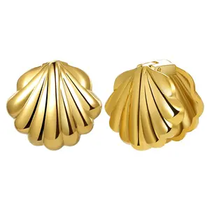 OIDEA Seashell Earrings for Women Stainless Steel Heart Beach Stud Earrings Hypoallergenic Shell Jewelry