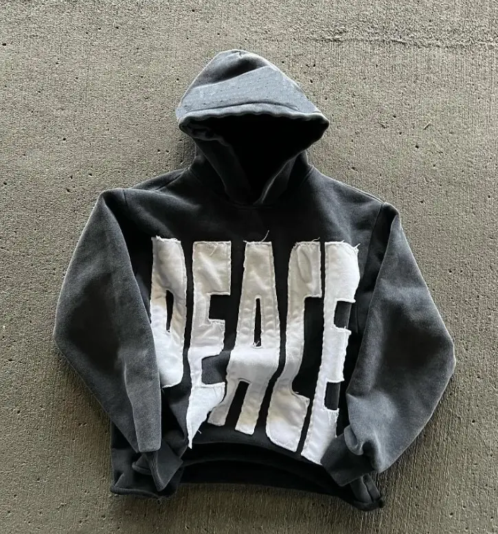 Retro Graphic Hip Hop Pullover Heavyweight Hoodie Tops Clothes