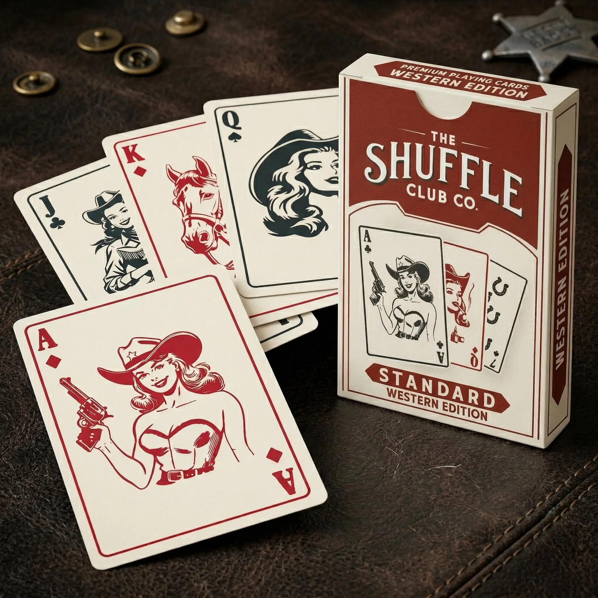 Vintage Western Playing Cards, Cowboy Poker Deck, 54 Card Collectible Set