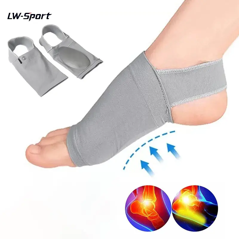 Compression Arch Support Gel Pad Brace Sleeve - Breathable Ankle Ft Wrap for Men & Women, Plantar Fasciitis Pain Relief & Recovery, Workout & Everyday Wear