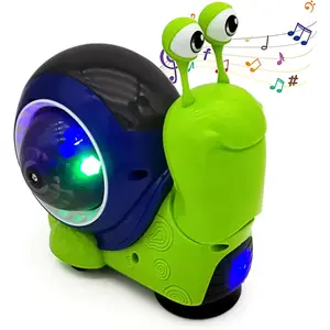 Electric Snail Toy, 3D Light Projection Music Snail Toy, Parent-child Interactive Early Education Toy, Fun Gift for Boys & Girls