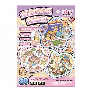 DIY Mini Scene Sticker Book – 20 Cute Scenes | PET Stickers | Aesthetic Collage Kit | Stress Relief Creative Play Set