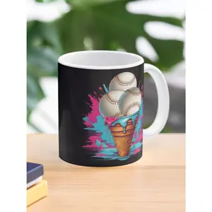 Baseball ice cream colorful Coffee Mug Ceramic Funny Gift
