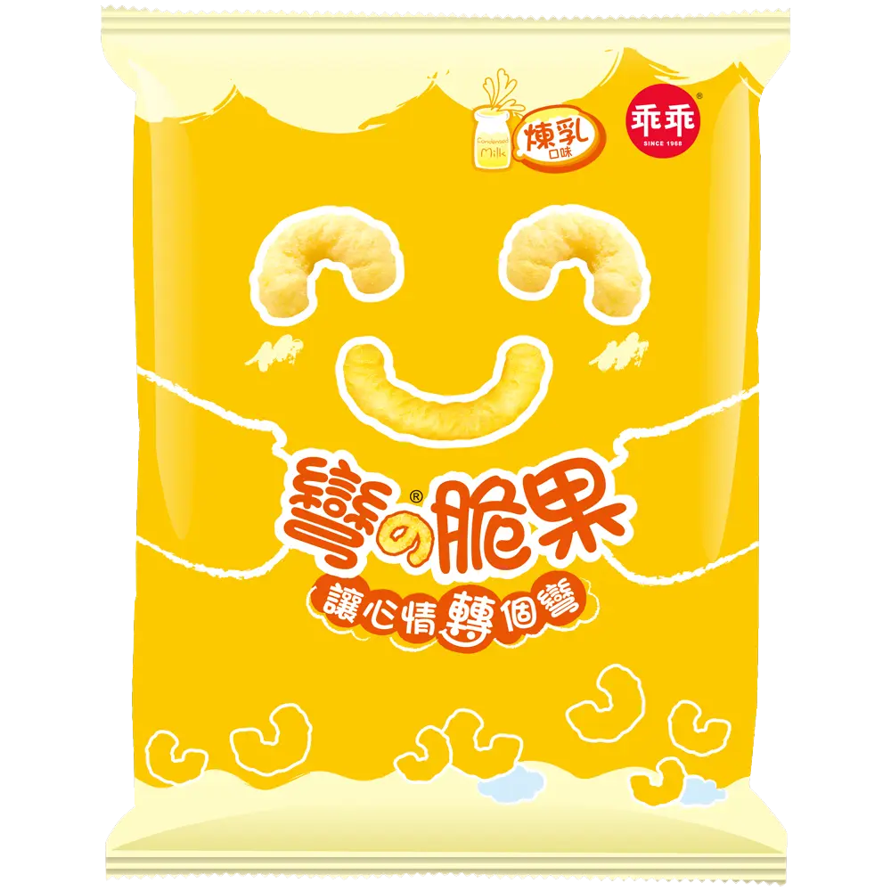 Kuaikuai Crunchy ASMR Rice Cracker, 52g Taiwanese Dairy-Containing Snack with Condensed Milk & Vanilla Flavor, Sugar, Maltose, Salt, Caramel, Protein Powder, Whey Powder
