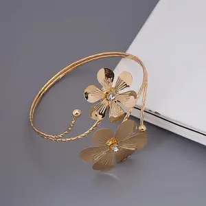 Arm Cuff Upper Arm Band Cuff Bracelet Bangle for Women Silver Gold Boho Adjustable Flower Butterfly Sun Moon Armband Set Birthday Friendship Gift Holiday Beach Jewelry