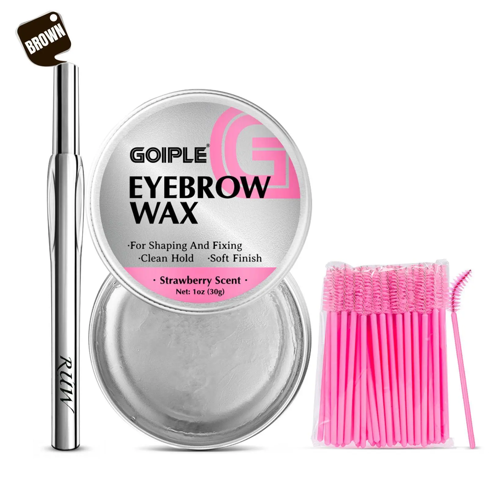 Eyebrow Wax Gel for Shaping and Fixing with Clean Hold and Soft Finish Strawberry Scent 1oz Cosmetic Makeup Nourishing Smooth Daily