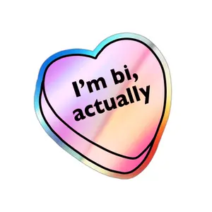 I'm Bi Actually Nick Nelson Heartstopper LGBTQIA+ Pride Holographic Die-cut Stickers