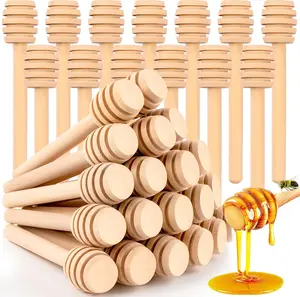 25Pcs Honey Dipper Sticks - Wooden Honey Dipper, 3 Inch Mini Honeycomb Stick, Honey Stirrer Stick for Jar Dispense Drizzle Honey and Wedding Party Present