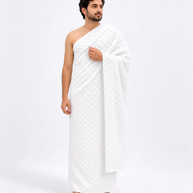 Standard Size Men’s 2 piece Towel Ihram - No Return/No Exchange Due to Hygiene and Customer Safety, 1200 grams weight approximately
