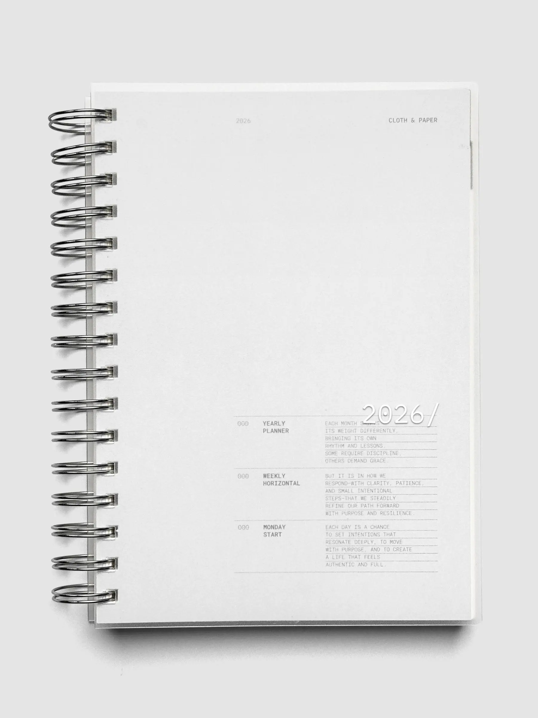 2026 Weekly Horizontal Notebook | Monday Start | A5 Spiral