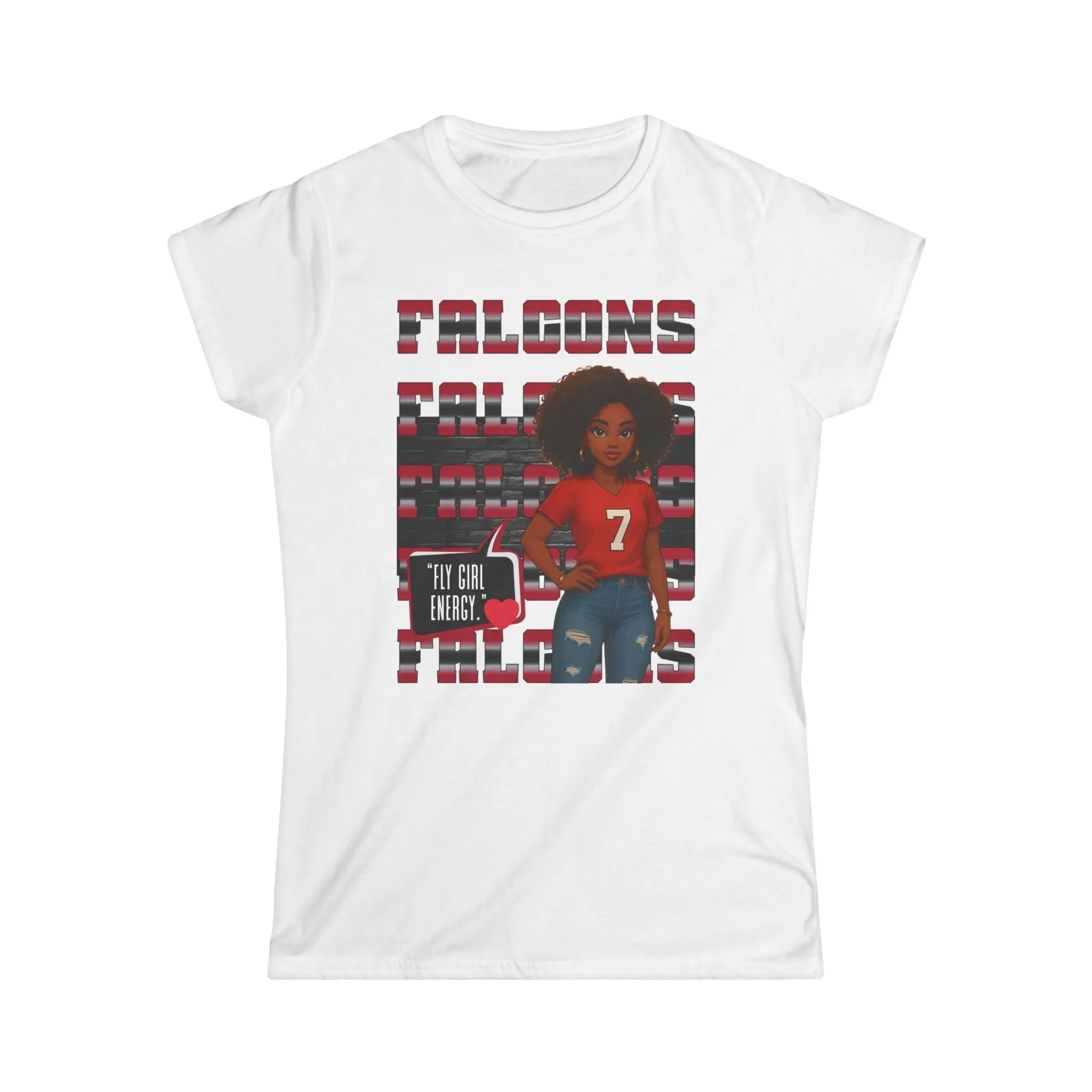 Falcons Fan Women's Softstyle Tee Casual Sportswear Perfect for Game Day Gifts for Her Unique Pride Shirt Fabric Top Gildan 64000L