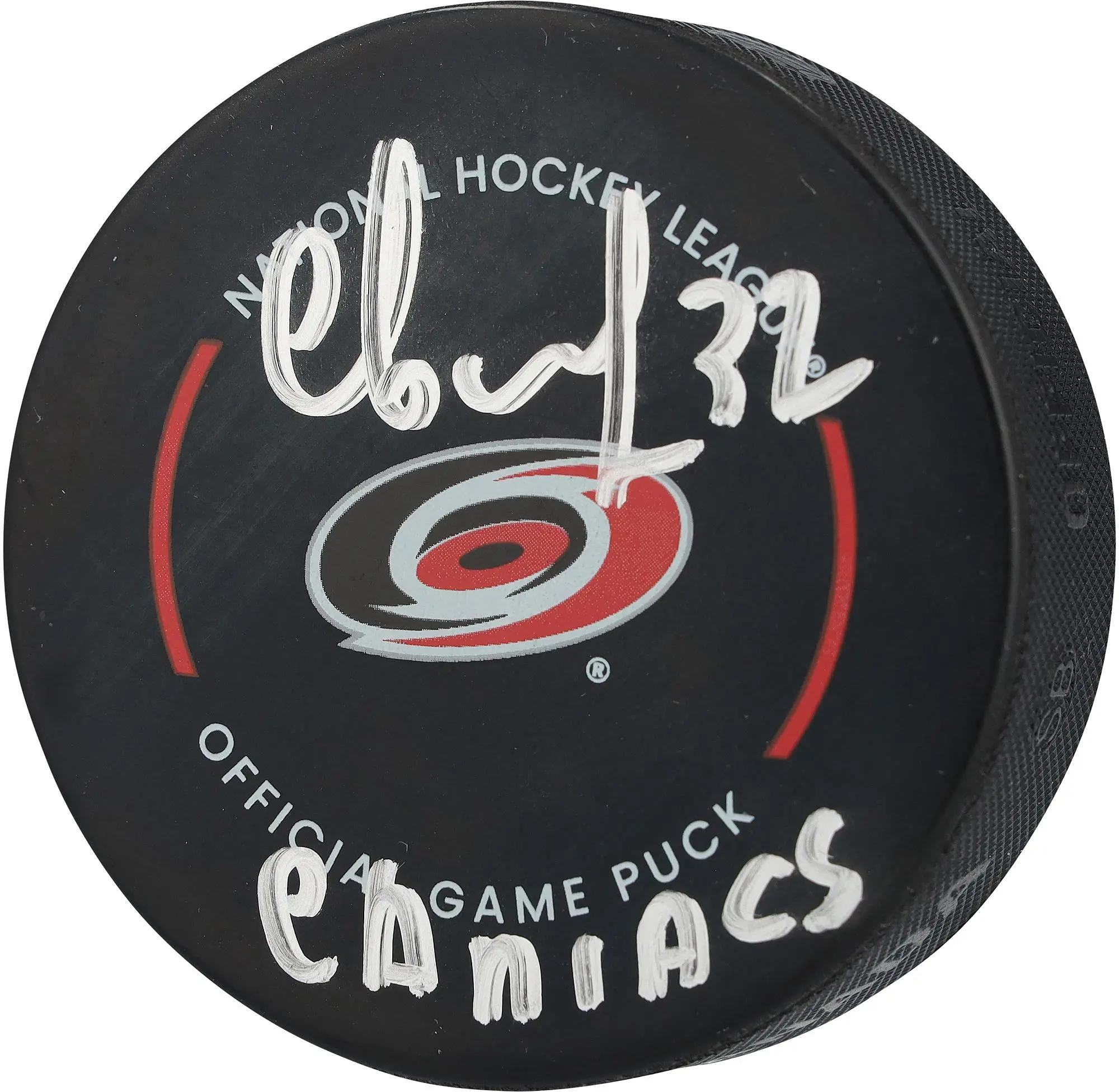 Andrei Svechnikov Carolina Hurricanes Autographed Official Game Puck with "Caniacs" Inscription - Fanatics Authentic Certified