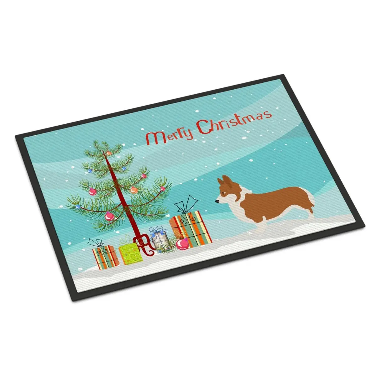 212 MAIN Pembroke Welsh Corgi Christmas Decorative Rug Mat, 24x36 in. Rectangular Textile Floor Rug, Indoor-Outdoor Household Use Carpet, Rectangular Rug