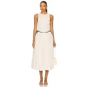 Free People Nightingale Solid Midi Dress in Tea Navy Combo