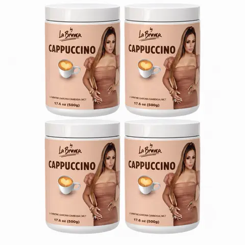 LA BRONCA 4-Coffee Bundle, Edible Capuccino Nutrition Vitamin Supplement Powder (500g)