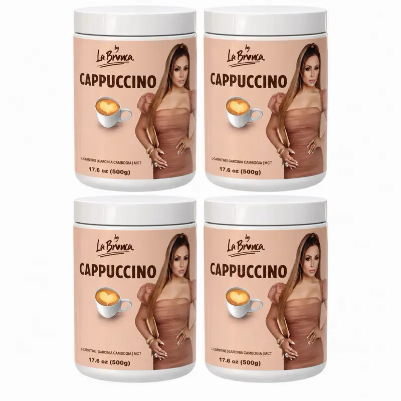 LA BRONCA 4-Coffee Bundle, Edible Capuccino Nutrition Vitamin Supplement Powder (500g)