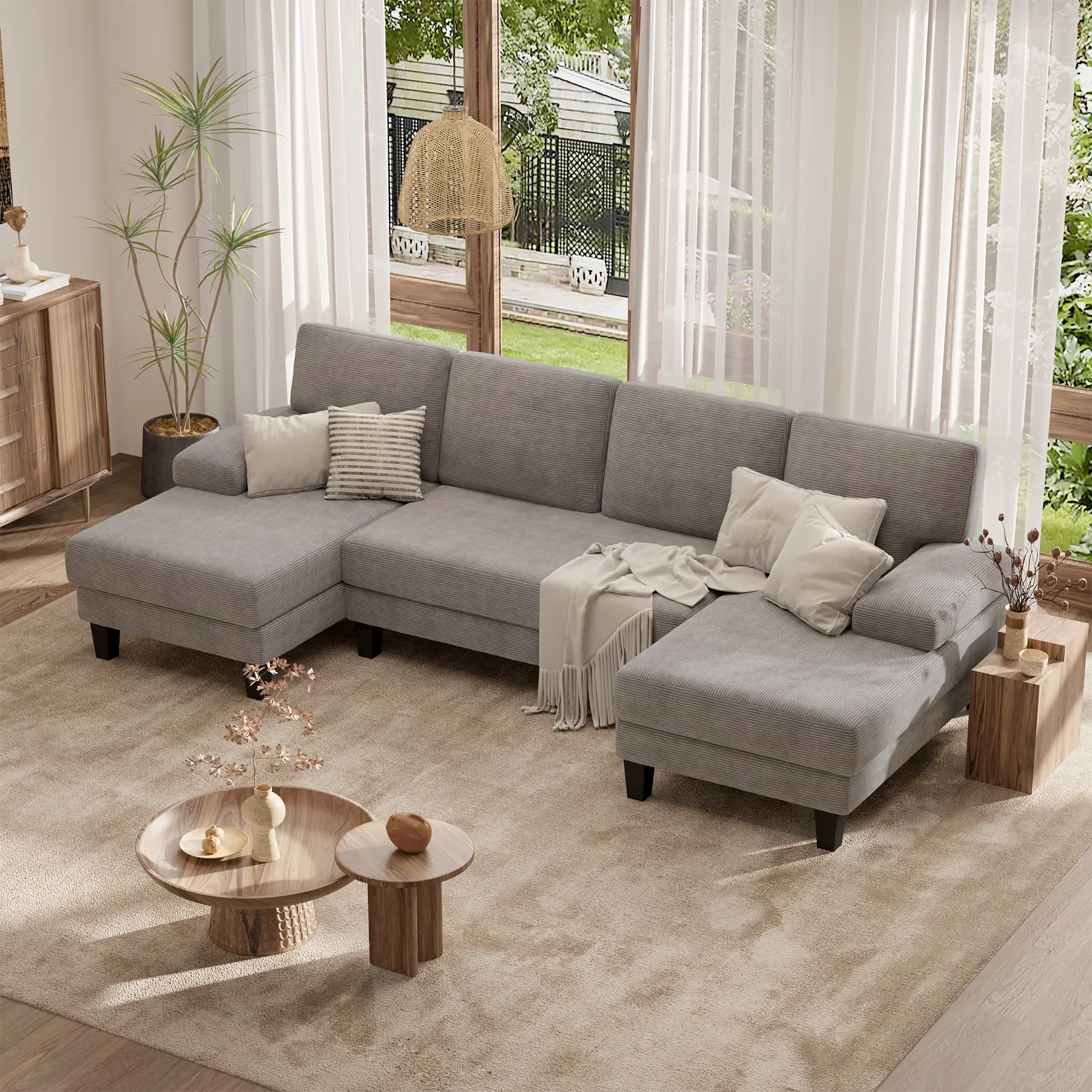 Light gray (fine stripe corduroy)