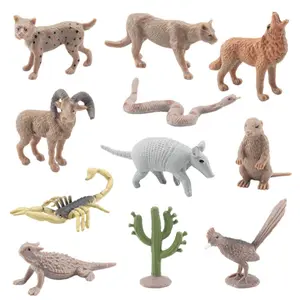 11 Pieces High Simualtion Desert Animal Handmade Crafts PVC Jungle Animals Figures for Easter Gift Party Favors Table Decoratio