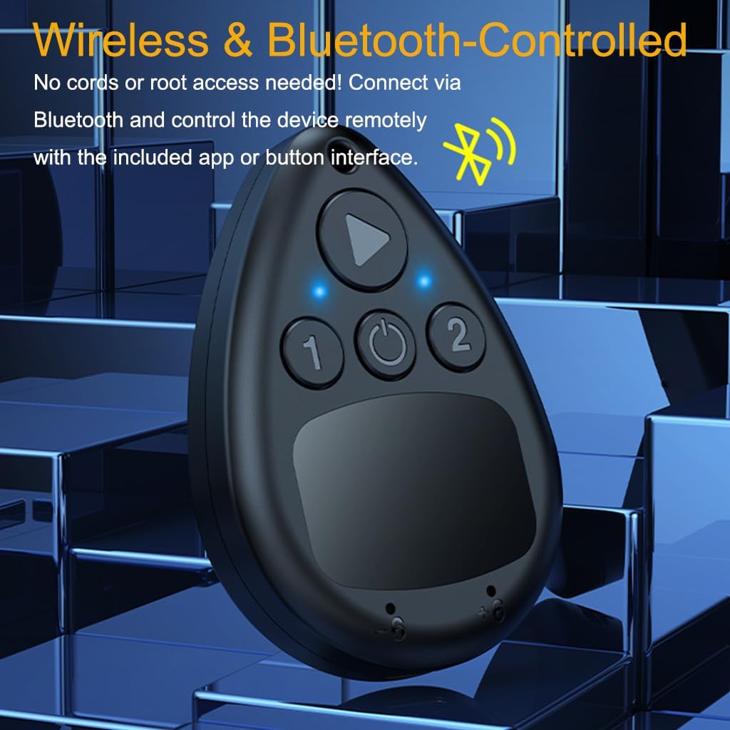 Wireless Auto Clicker for Phone, Adjustable Speed Silent Screen Tapper – No Root Needed, Bluetooth Physical Clicker for Android & iOS Mobile Games, Apps & Live Streaming