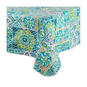 Design Imports Spanish Tile Vinyl Tablecloth 60x102 Design Imports Spanish Tile Vinyl Tablecloth 60x102