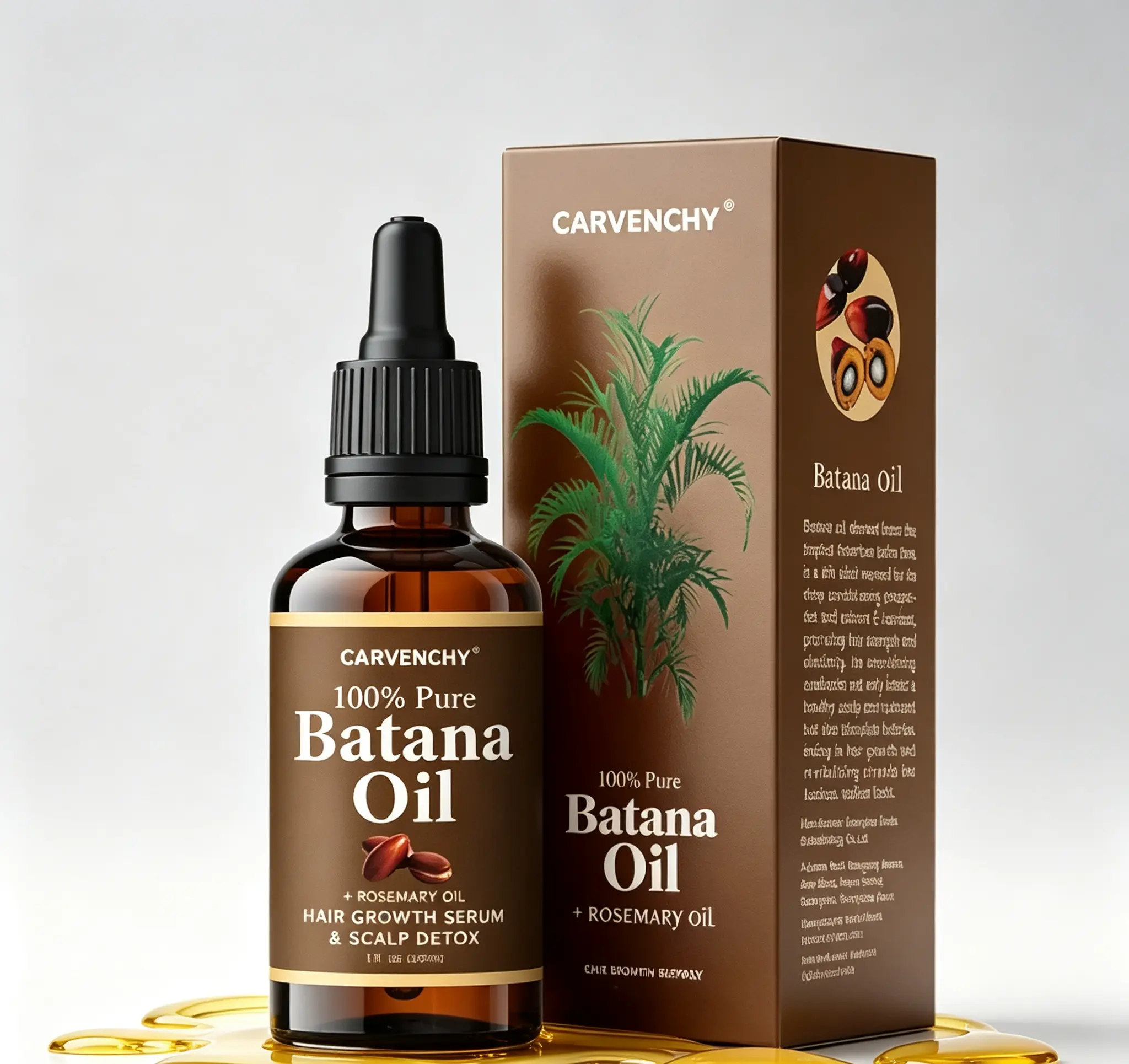 Batana Oil for Strong Healthy Hair, Organic Rosemary Vitamin E Nourish on Scalp, Stimulate Hair Growth for Visible Results, Longer Fuller Thicker Hair, Moisturizing Hair Mask, Works on Locs, Eyebrows, Eyelashes, Low Porosity Hair, Waves