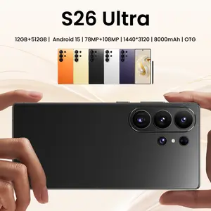 2026 S26 Ultra 5G Smartphone: 12GB+512GB, Android 15, 8000mAh Large Battery, 78MP+108MP HD Camera, 6.99" Display, Built-in Stylus, Unlocked with Case