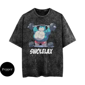 Swolelax Gym Vintage T-Shirt, Gym Shirt, Fitness Gift, Pump Cover, Workout Tshirt, Unisex Cotton Crewneck T-Shirt - Medium, Short Sleeve, Casual Streetwear Printed Tee