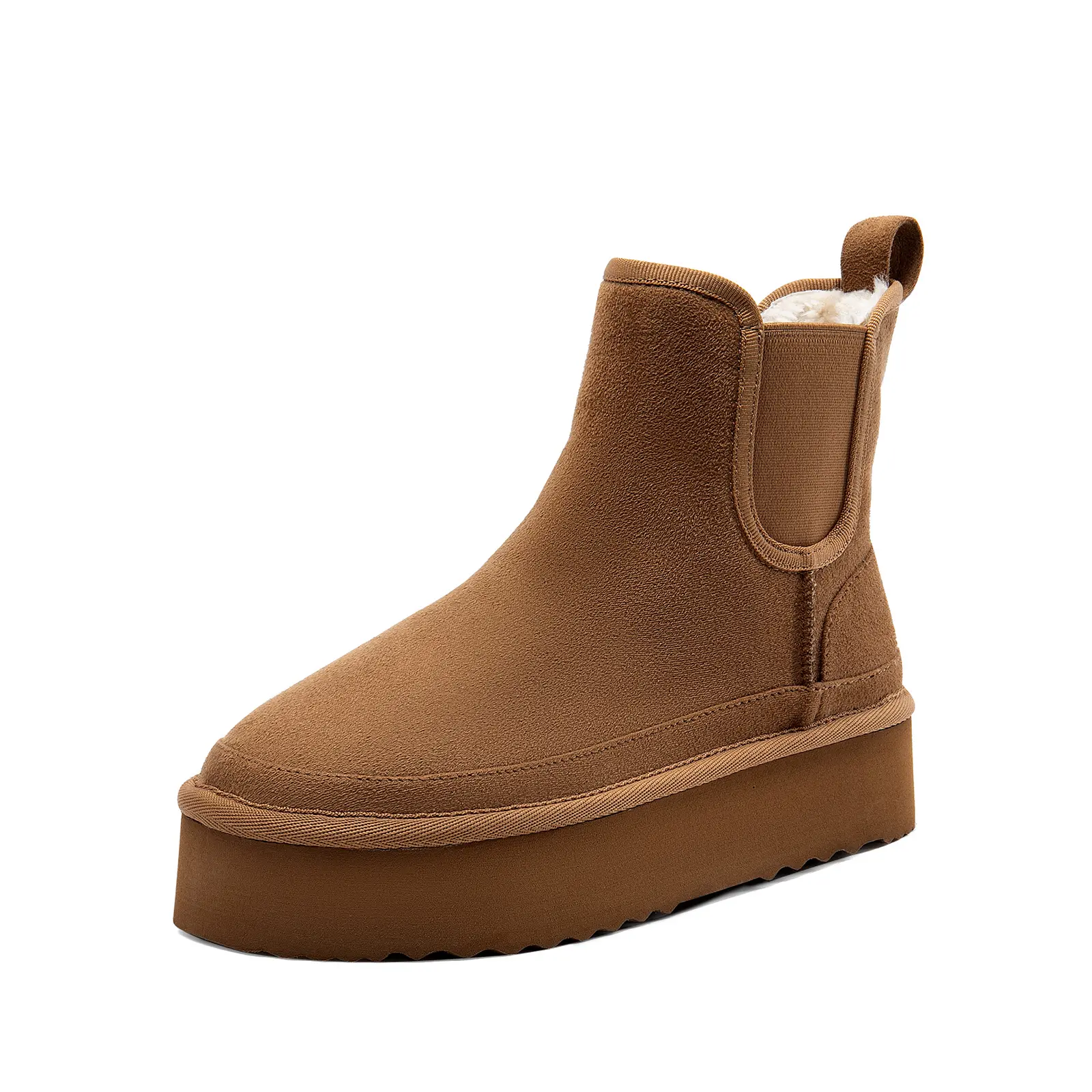 Dream Pairs Women's Classic Soft Elastic Platform Ankle Winter Footwear - Warm Lining, Anti-Slip Sole, Casual Boots