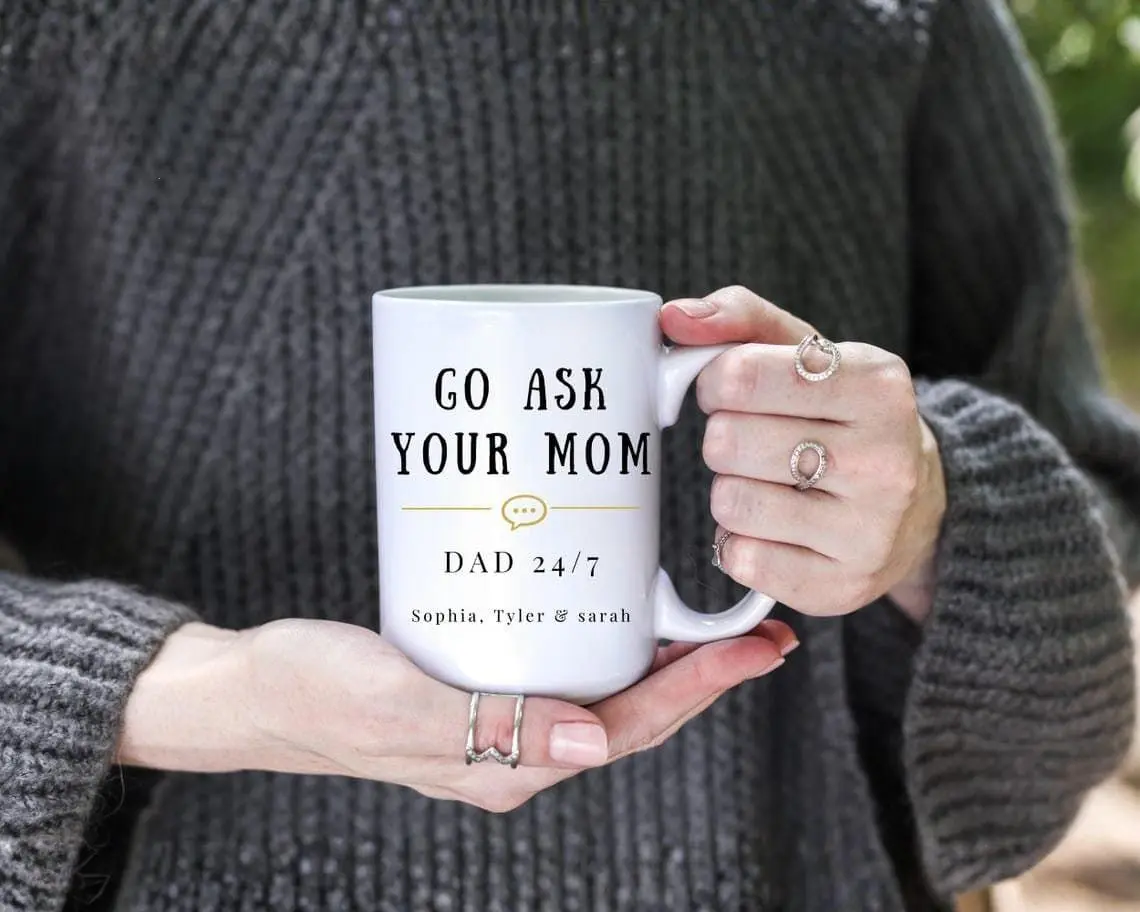 [Sale off up to 50%] Personalized Mug For Dad, Mug for dad with Kids Names, Custom Fathers Day Cup, Best Dad Ever Gift, First Time Dad Mug, Funny Dads Gift, 11oz & 15oz ceramic mug