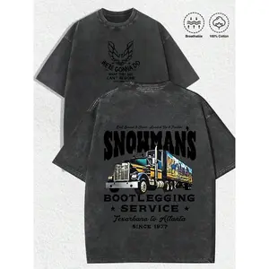 Washed T-shirt Comfort Colors ®   Snowman’s Bootlegging Service Truck Driver Double Sided Shirt, Smokey And The Bandit Inspired Tee, Retro Vintage Trucker Tee