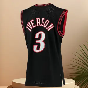 Allen Iverson Classic-Design stitched Basketball Jerseys Retro Men's Sleeveless Black shirt