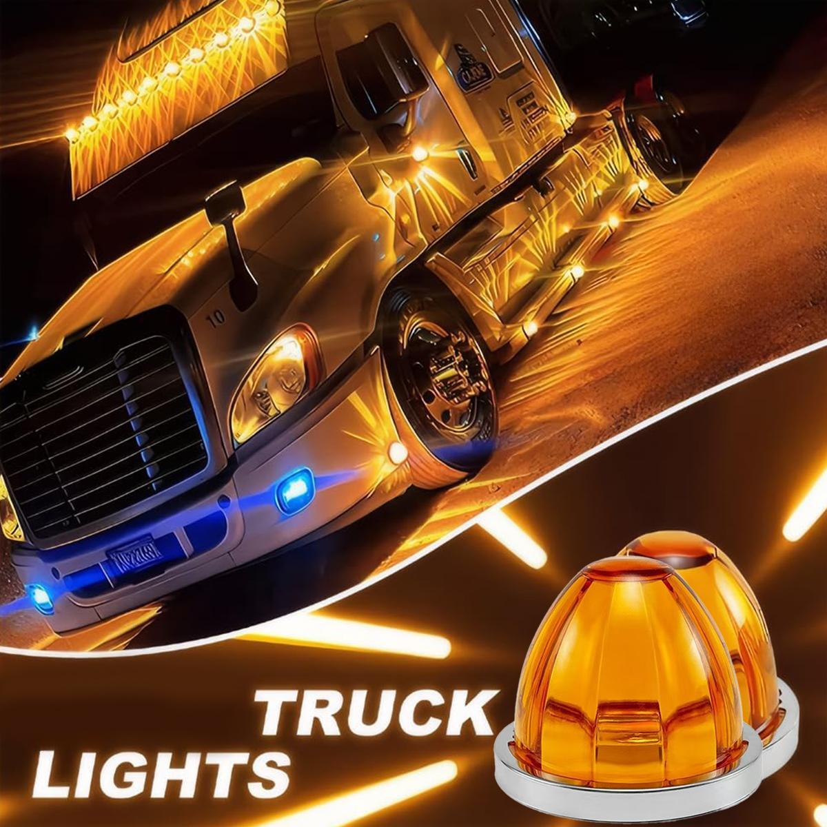 2PCS LED Watermelon Lights Truck Car Side Marker Light pick up Truck Clearance Lamp Turn Signal Indicator Lamp for Lorry Trailer