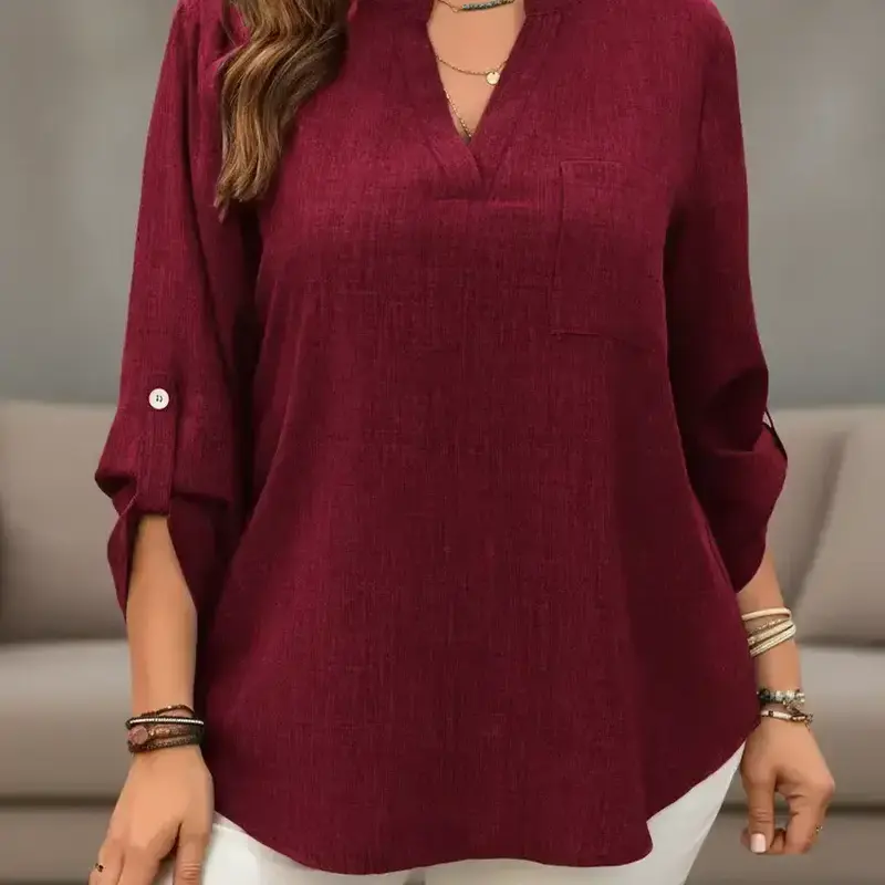 Women's Long Sleeve Solid Plain Color Casual Top, Fashion Comfortable Daily Wear, Versatile Tee for Everyday Use