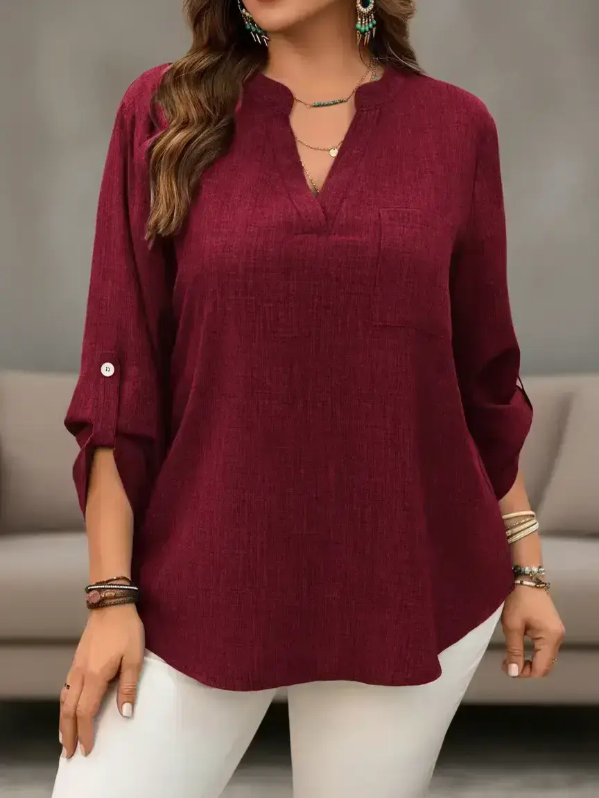 Women's Long Sleeve Solid Plain Color Casual Top, Fashion Comfortable Daily Wear, Versatile Tee for Everyday Use