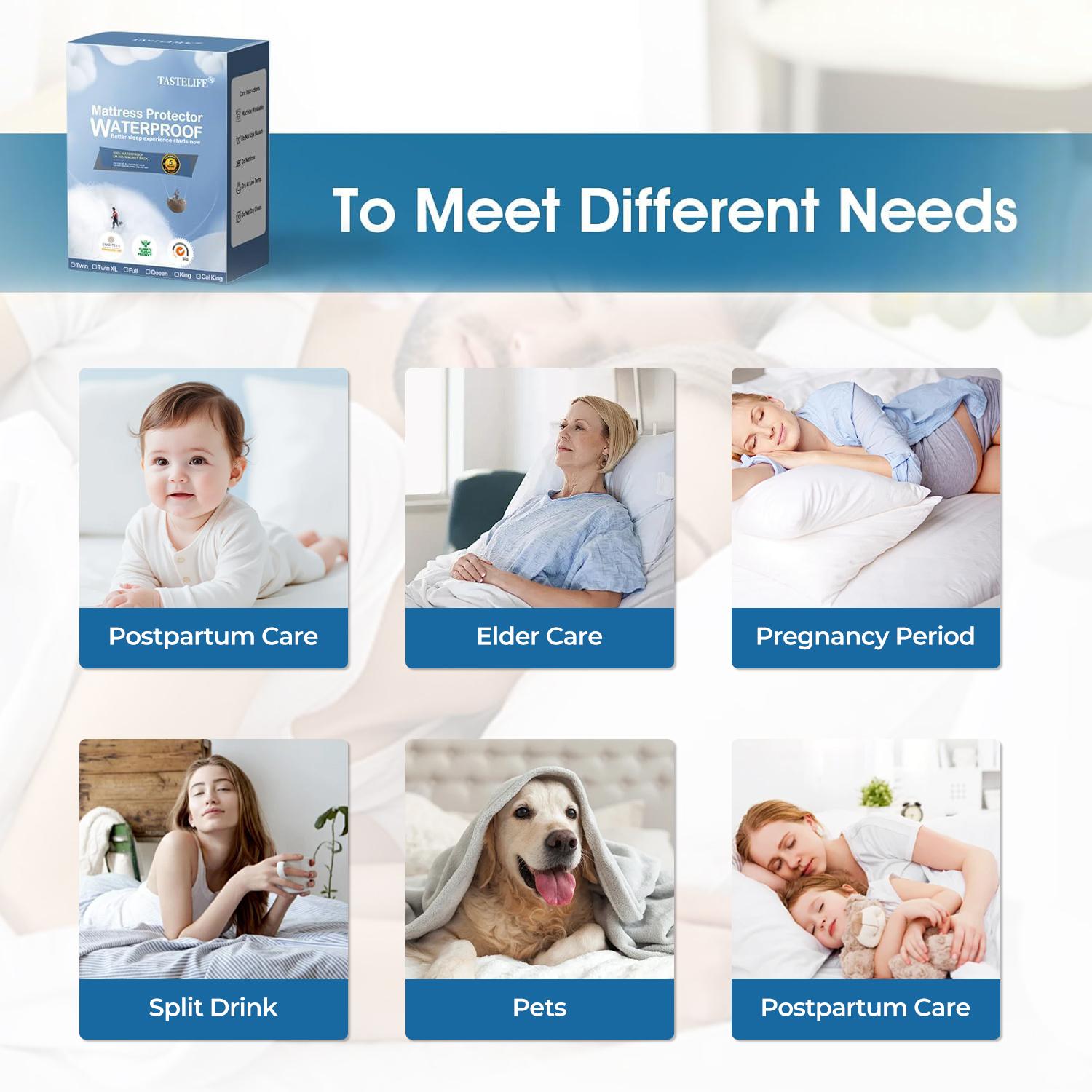 【TASTELIFE】 Waterproof Mattress Protector Queen Size, Premium Breathable Bed Cover with Deep Pocket 8"-21", Noiseless Machine Washable & Vinyle-Free for Home & Hotel (Gray) 【TASTELIFE】 Waterproof Mattress Protector Queen Size, Premium Breathable Bed Cover with Deep Pocket 8"-21", Noiseless Machine Washable & Vinyle-Free for Home & Hotel (Gray)