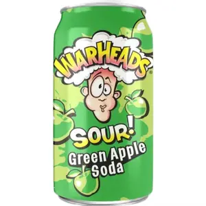 Warheads Sour Green Apple Soda —ONE CAN