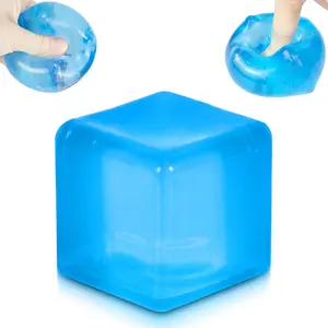 Stress Cube Squishy Toys, Slow Rising Ice Cube Stress Balls, Sensory Fidget Toys for Anxiety Relief, Sensory Ice Cube Gel Filled Squishy Ball Toys for ADD/ADHD Kids Adults