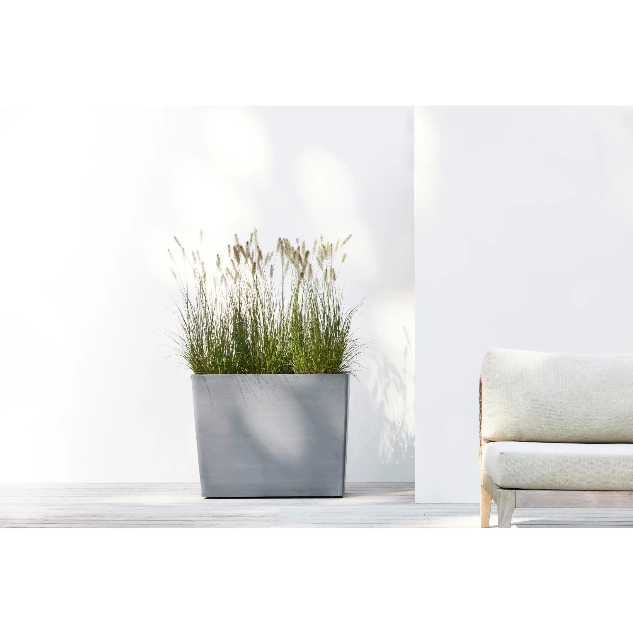 Ecopots Paris Durable Modern Rectangular Indoor/Outdoor Recycled-Based Composite Flower Planter